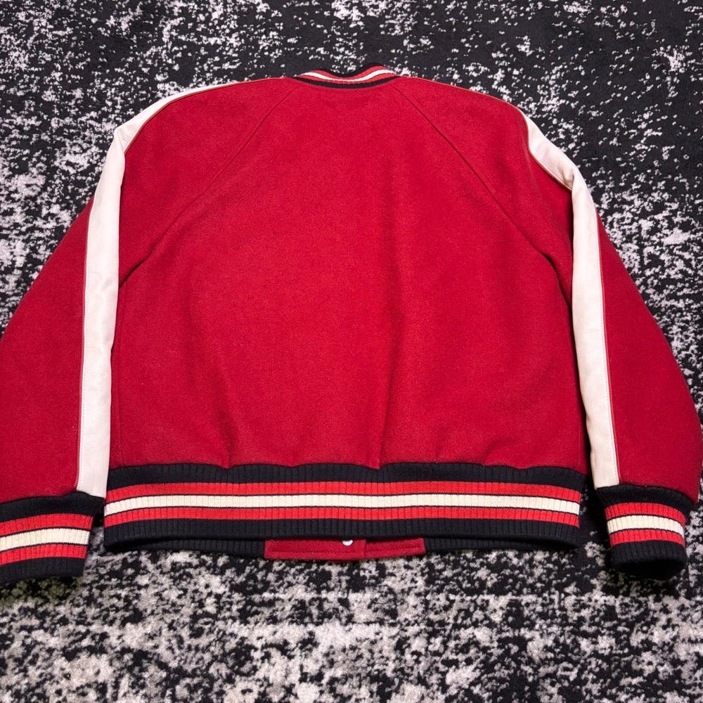 Coach New York Mens Wool Leather Varsity Jacket Red F34122 L - Picture 3 of 8
